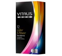 Цветные ароматизированные презервативы VITALIS PREMIUM color & flavor - 12 шт.