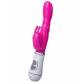 Ярко-розовый вибратор ToyFa A-toys с клиторальным стимулятором - 20 см.