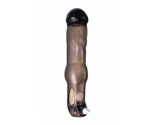 Закрытая фаллическая насадка на пенис с кольцом для фиксации вибропулей