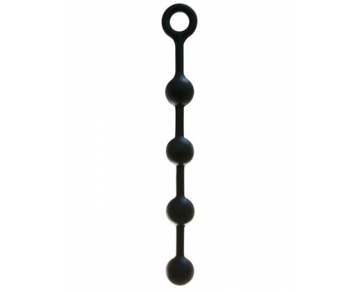 Чёрная анальная цепочка из силикона - 38 см.