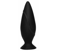 Черная анальная втулка с присоской - 9,7 см