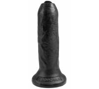 Черный необрезанный фаллоимитатор на присоске 6" Uncut Cock - 16,5 см.