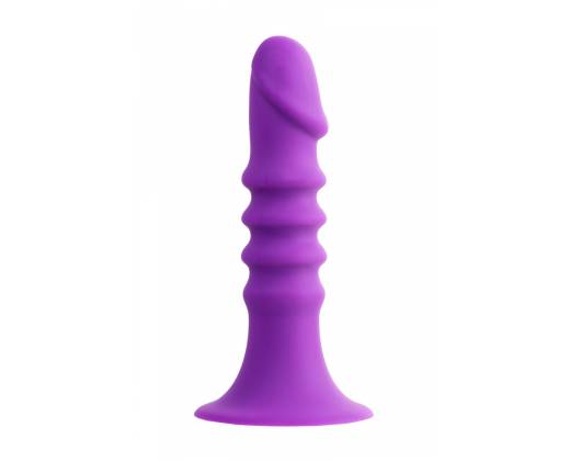 Фиолетовый анальный фаллоимитатор Drilly - 14 см