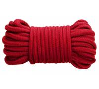 Красная веревка для связывания Thick Bondage Rope - 10 м