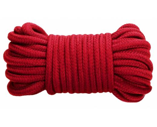 Красная веревка для связывания Thick Bondage Rope - 10 м