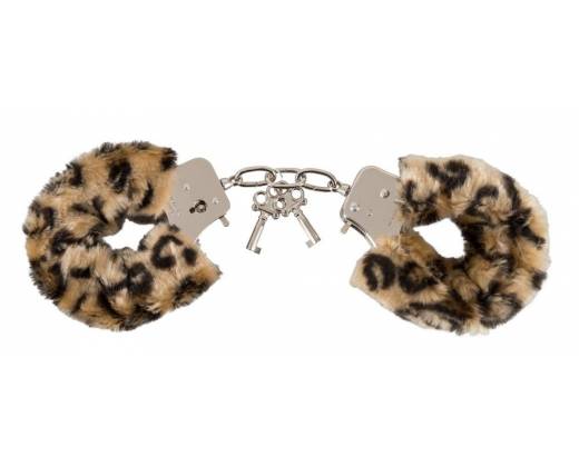 Леопардовые меховые наручники Love Cuffs Leo