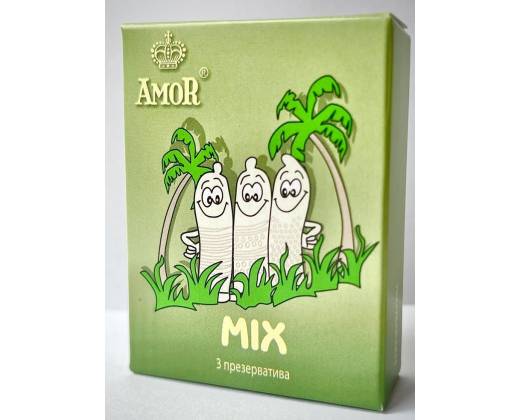 Микс-набор презервативов AMOR Mix "Яркая линия" - 3 шт