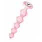 Розовая анальная цепочка с кристаллом Chummy - 16 см