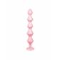 Розовая анальная цепочка с кристаллом Chummy - 16 см