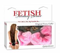 Металлические наручники Original Furry Cuffs с розовым мехом