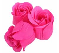 Розовые мыльные розы в шкатулке-сердце "С любовью" - 3 шт.