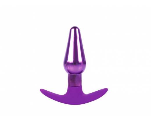 Анальная пробка-конус фиолетового цвета - 9,6 см.