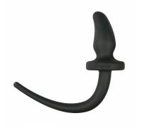 Черная анальная пробка Dog Tail Plug с хвостом