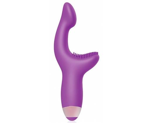 Фиолетовый G-вибромассажер с покрытым шипами выступом
