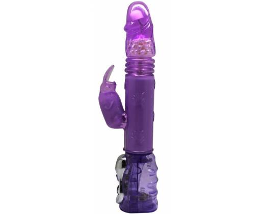 Фиолетовый вибратор ANDROID ALIEN с жемчужинами - 29 см.