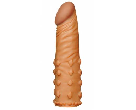 Коричневая насадка-удлинитель Add 2" Pleasure X Tender Penis Sleeve - 18 см.