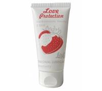 Лубрикант на водной основе с ароматом клубники Love Protection Strawberry - 50 мл.
