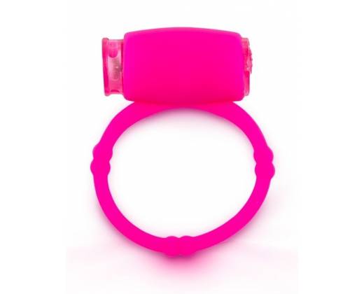 Розовое малоэластичное кольцо на член с вибрацией