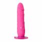 Розовый вибратор-реалистик на присоске PURRFECT SILICONE ONE TOUCH - 20,5 см.