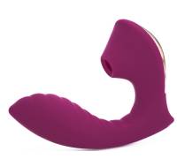 Фиолетовый вибромассажёр с вакуумной стимуляцией Vaginal & Suction Lover