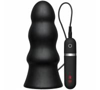 Анальная вибропробка Kink Vibrating Silicone Butt Plug Rippled 7.5" - 19 см.