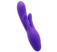 Фиолетовый вибратор INDULGENCE Frolic Bunny - 18,5 см.