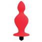 Красная анальная вибровтулка конической формы - 10 см.