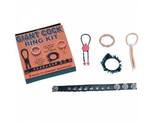 Набор из 5 эрекционных колец и лассо Giant Cock Ring Kit