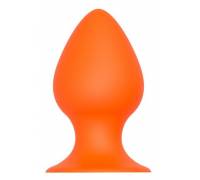 Оранжевая анальная пробка PLUG WITH SUCTION CUP - 11,6 см.