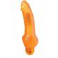Оранжевый гелевый вибратор с широким основанием JELLY JOY 7INCH 10 RHYTHMS - 17,5 см.