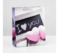 Подарочный пакет "I love you" - 32 х 26 см.