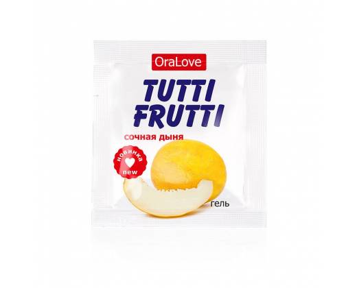 Пробник гель-смазки Tutti-frutti со вкусом сочной дыни - 4 гр.
