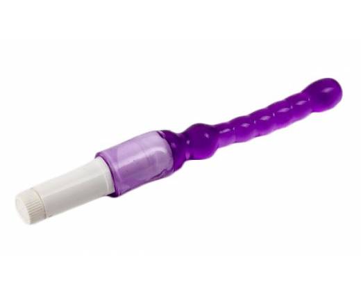 Фиолетовый анальный стимулятор с вибрацией - 23,5 см.