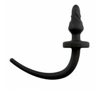 Чёрный витой анальный плаг Dog Tail Plug с хвостом