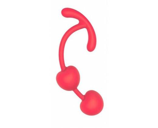 Красные силиконовые вагинальные шарики с ограничителем