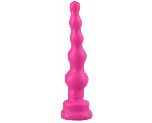 Ярко-розовый анальный стимулятор-ёлочка - 14,5 см