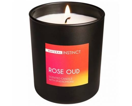 Ароматическая свеча с феромонами Natural Instinct "Роза и уд" - 180 гр.