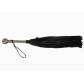 Черная плеть-флогер с витой ручкой в виде шара - 60 см.