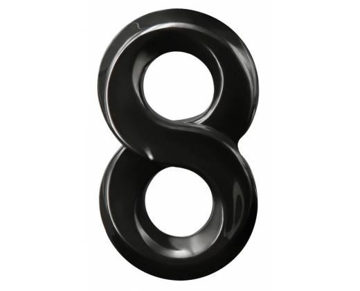 Черное эрекционное кольцо с подхватом мошонки Lucky 8