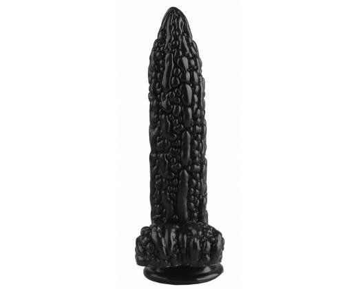 Черный фантазийный фаллоимитатор "Дикая кукуруза" - 21 см.