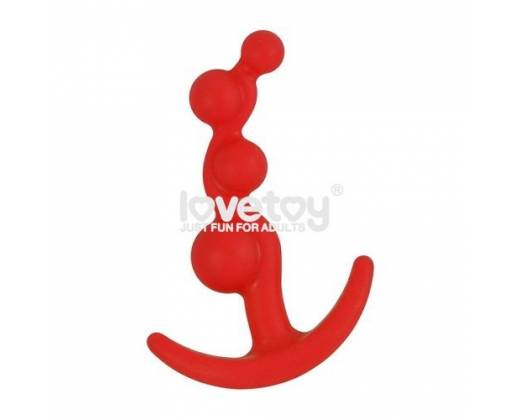 Красная анальная цепочка LURE ME Silicone Anal Toy - 10,5 см.