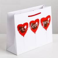Подарочный пакет "Любовь повсюду" - 12 х 15 см