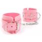 Розовые наручники на регулируемых ремешках с цепочкой