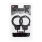 Чёрные наручники из листового металла в комплекте с веревкой BONDX METAL CUFFS&LOVE ROPE SET