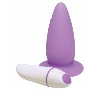 Фиолетовая анальная вибровтулка Smile - 10 см