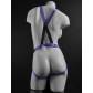 Фиолетовая страпон-система 7" Strap-On Suspender Harness Set с реалистичной насадкой - 19 см.