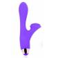 Фиолетовый вибромассажер с клиторальным стимулятором с шипиками
