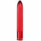 Красный классический вибратор с ребрышками METALLIX BELICOSO RIBBED VIBRATOR - 11,5 см.