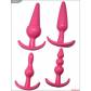 Набор из 4 розовых анальных пробок для ношения