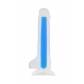 Прозрачно-синий фаллоимитатор, светящийся в темноте, Matt Glow - 18 см.